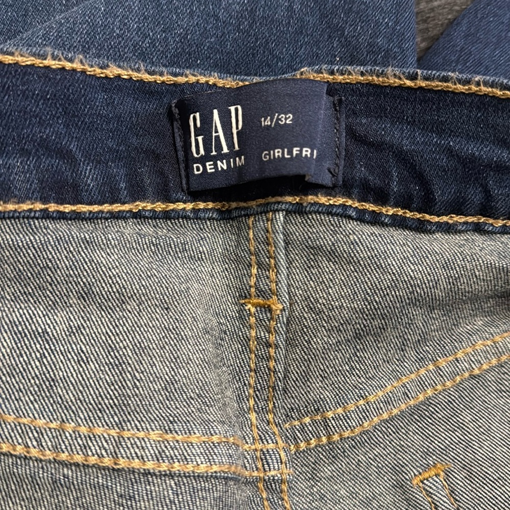 Gap Denim Girlfriend dark blue straight leg jeans - Picture 4 of 5